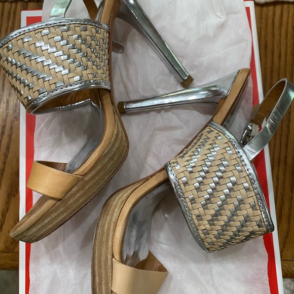 Coach Steffi Silver Mesh Slingback Sandals - Picture 5 of 8